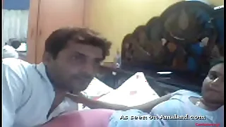 Indian lovers doing it on webcam