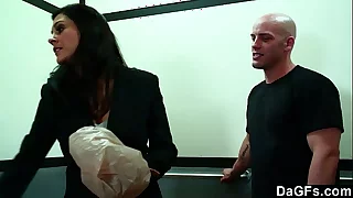 Horny milf gets banged in the elevator